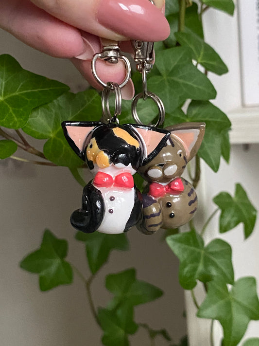 Elegant custom cat keychain